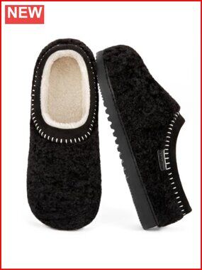 Women's Fuzzy Slippers Cozy Warm House Shoes Indoor Outdoor Non-Slip Faux Wool